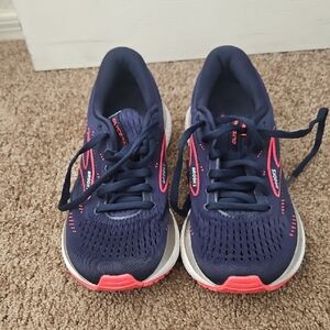 Brooks Dark Blue and Bright Pink Athletic Shoes